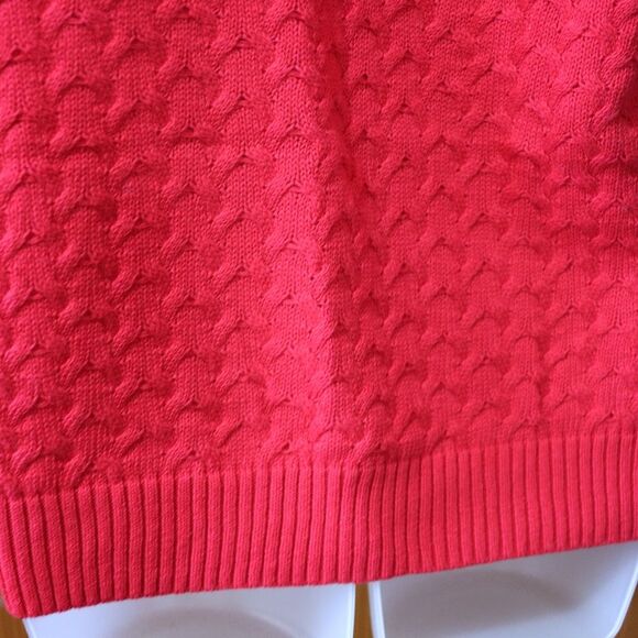 Vintage Studio Works Red Knit Sweater Beautiful Textured Cable Knit Large - Picture 5 of 14